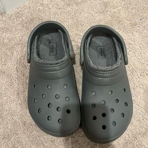 Charcoal grey lined crocs unisex